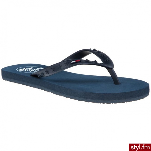 TOMMY HILFIGER Japonki DENIM Shell 1A EN56815365 403 Niebieski - Klapki Buty Moda