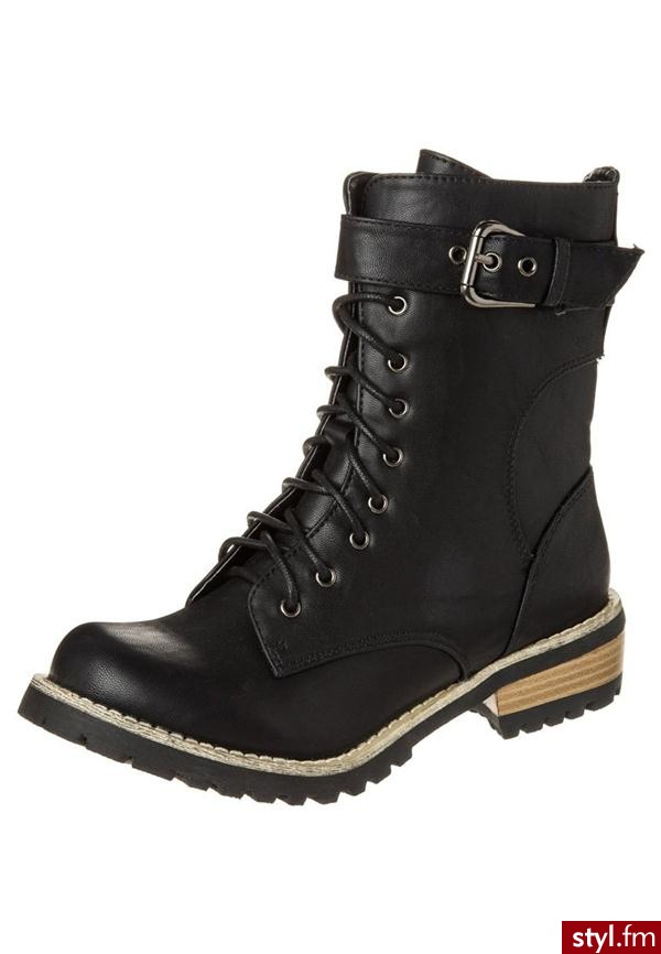 Duffy Botki sznurowane czarny 97-28864 - Botki Buty Moda