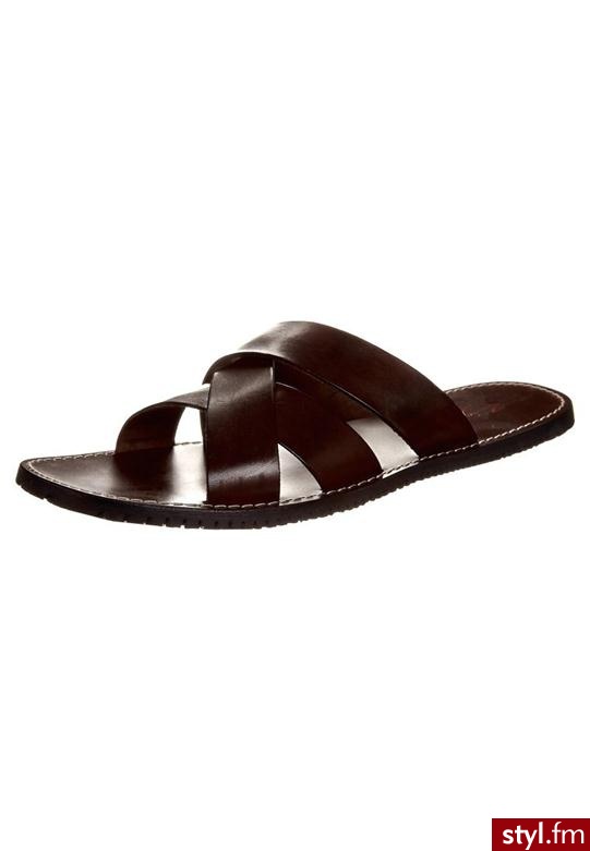 zign Klapki brązowy M6377 - Klapki Buty Moda