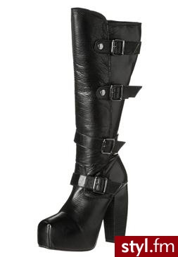 Buffalo Kozaki na obcasie czarny (TM 101) - Kozaki Buty Moda