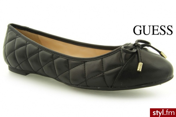 Guess BALERINKI NALAN BALLERINA LEATHER BLACK - Balerinki Buty Moda