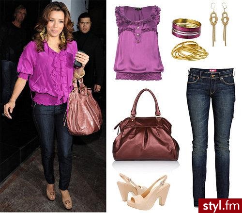 Top ok. 100zł River Island, bransoletki 24,90zł/komplet H&M, torebka 59zł Mizensa (www.etorebka.pl), kolczyki 59zł Mango, buty 155zł Bronx (www.butyk.pl), rurki ok. 150zł H&M - Pozostałe Ciuchy Moda