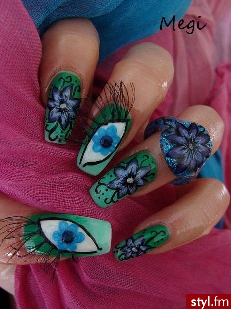 na konkurs pt\"Eye Flower\",pierścionek z żelu - Paznokcie