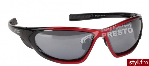Okulary sportowe przeciwsłoneczne Attack Uvex - czarno-czerwony - Okulary Dodatki Moda