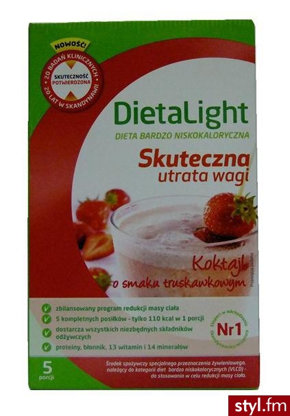 Dietalight Koktajl O Smaku Truskawkowym 5 Saszetek X 33 G - Bransoletki Biżuteria Moda