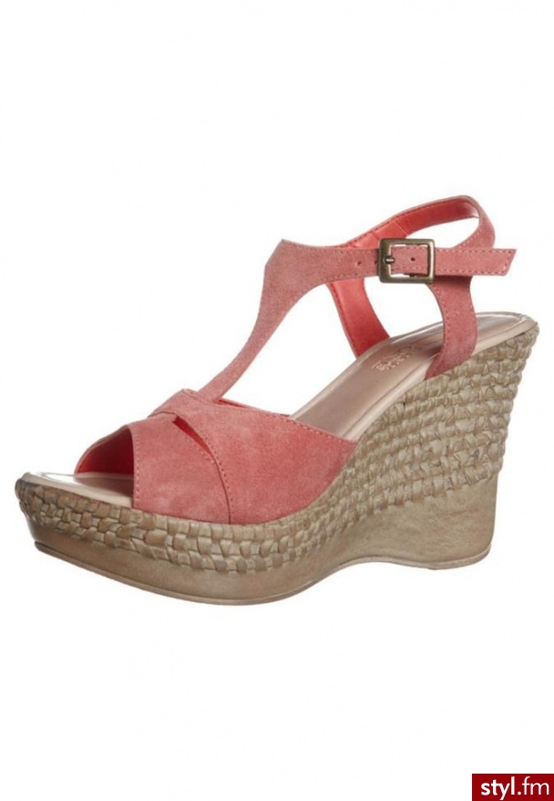 Pier One Sandały na obcasie czerwony - Sandały Buty Moda
