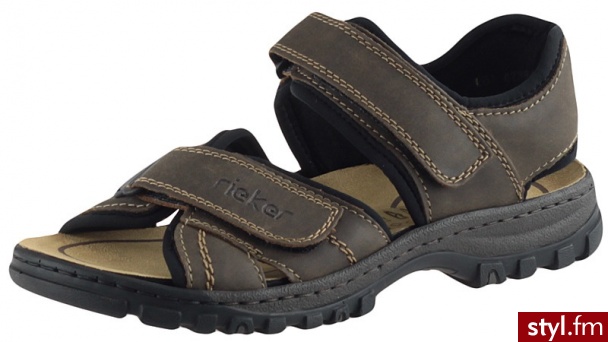 Rieker Sandały 25051-27 Brązowe (Brązowy) - Sandały Buty Moda