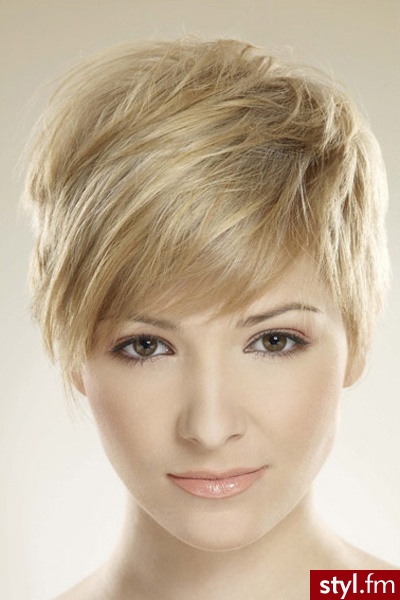 Blond Rozpuszczone Proste z grzywką Na co dzień Krótkie Fryzury
