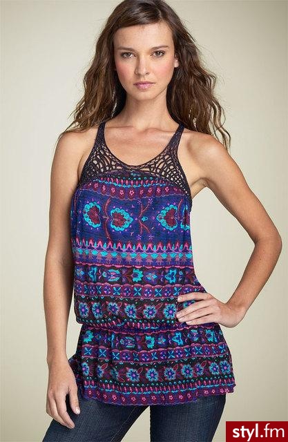 Tunika z pięknych kolorach wykonana z jerseyu - Free People - 98$ - Pozostałe Ciuchy Moda