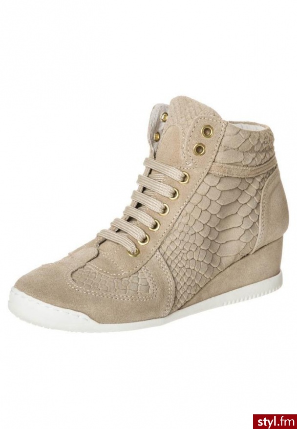 Pier One Botki na koturnie beżowy - Botki Buty Moda