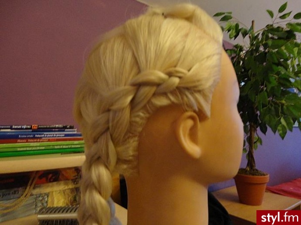 Blond Warkocze Proste z grzywką Na co dzień Średnie Fryzury