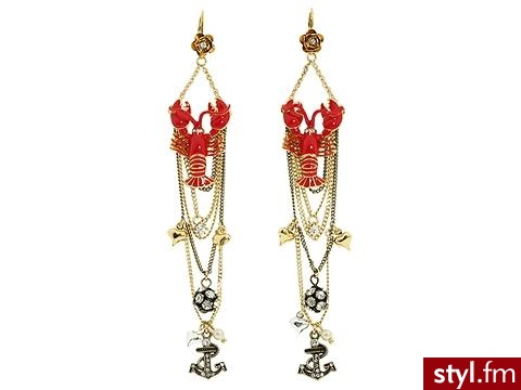 Kolczyki z czerwonymi rakami od Betsey Johnson - 69$ - Pozostałe Dodatki Moda