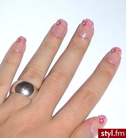 pink + flower :D - Paznokcie