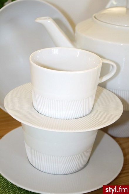 Porcelana Bogucice Serwis obiadowo-kawowy Silence 76 el. 885 - Pozostałe Biżuteria Moda