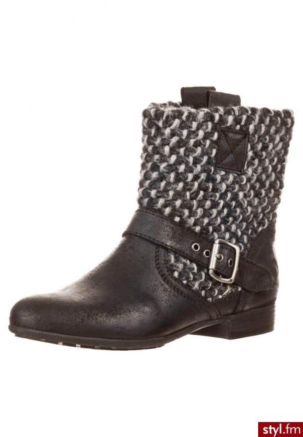 Bullboxer Botki kowbojki i motocyklowe czarny - Botki Buty Moda