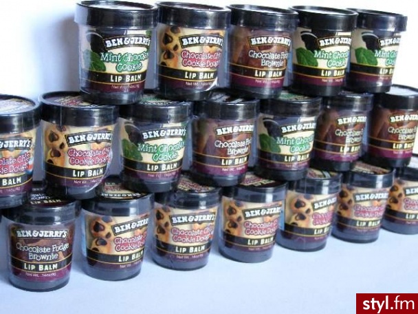 Balsamy do ust od znanej w Stanach firmy produkującej lody - Ben & Jerry. - Misz-masz