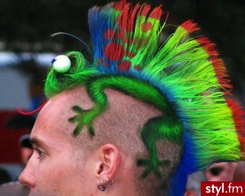 Kolorowe Punk Rock Alternatywne Średnie Męskie Fryzury