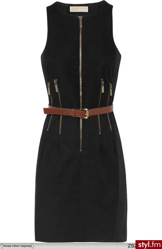 MICHAEL Michael Kors Zip-detailed stretch-cotton blend dress - Pozostałe Sukienki Moda