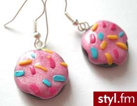 Kolczyki hand made z modeliny - Pozostałe Dodatki Moda