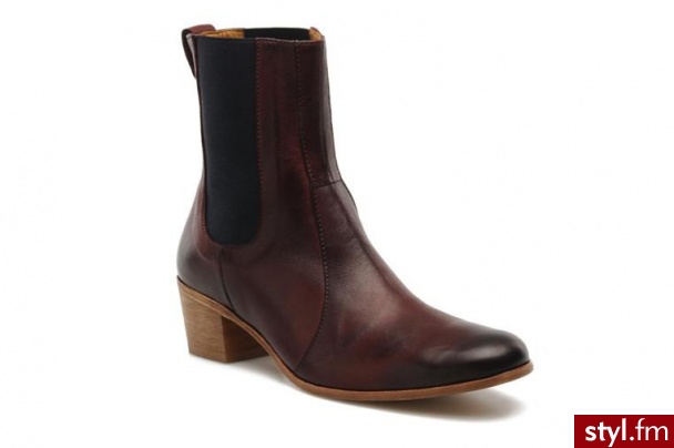 Swildens PÓŁBUTY I BOTKI HALL BY SWILDENS (Bordowy) - Botki Buty Moda