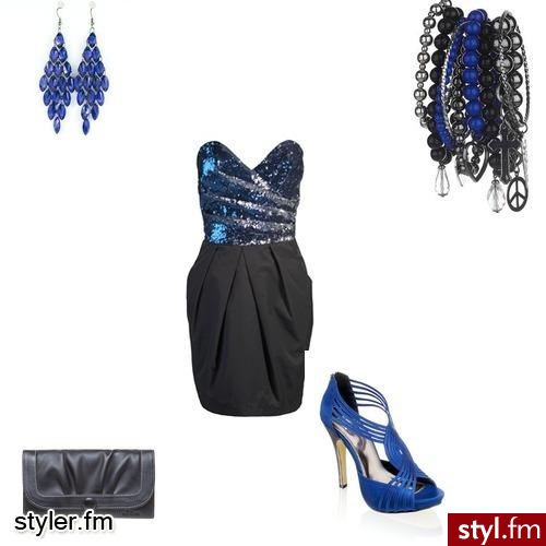 niebiesko czarno. szalin - Styler