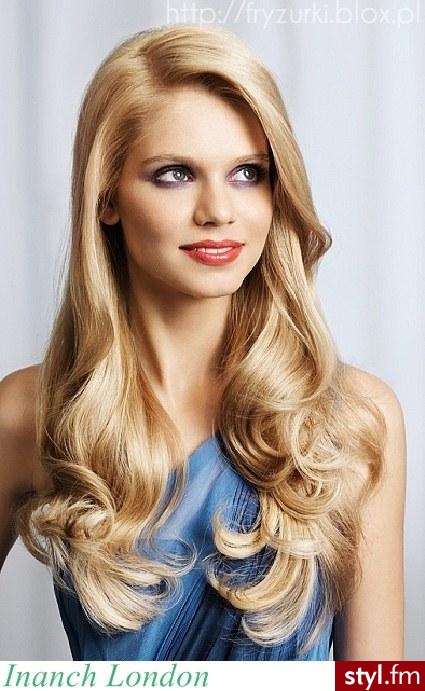 Blond Rozpuszczone Proste Wieczorowe Długie Fryzury