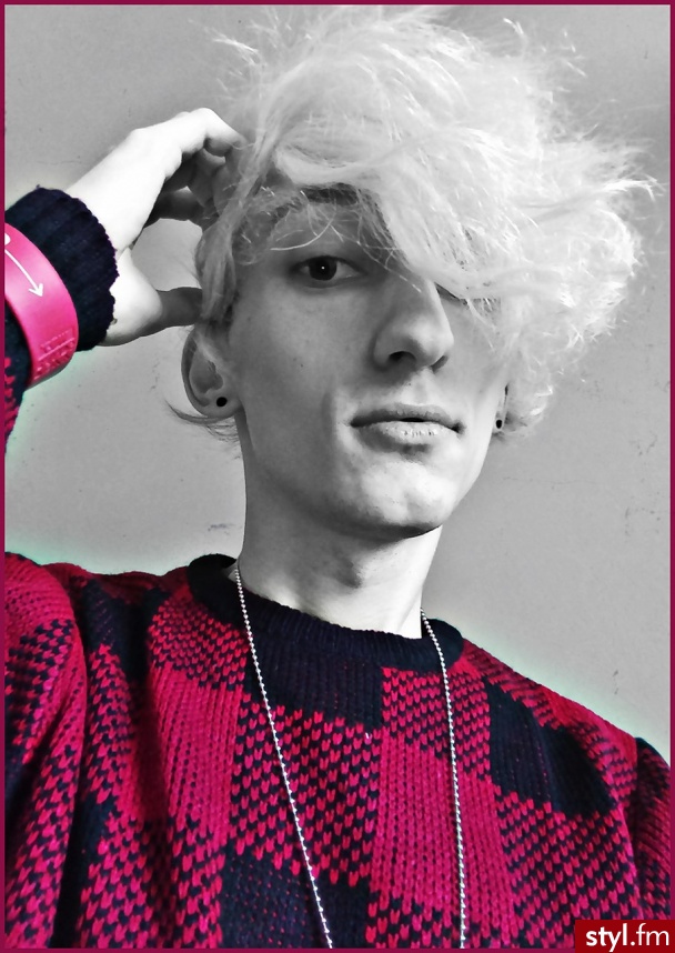 Fryzura Grzywka Bandama Męska Średnia Punk Rock Metal Blond KnazZo - Na co dzień Średnie Męskie Fryzury