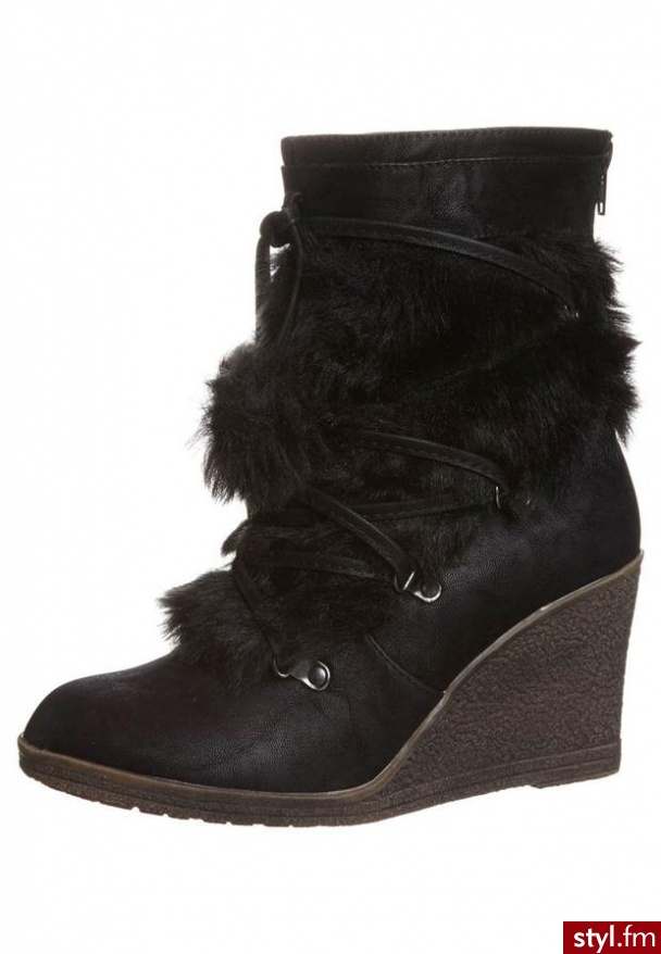 Anna Field Botki na koturnie czarny - Botki Buty Moda