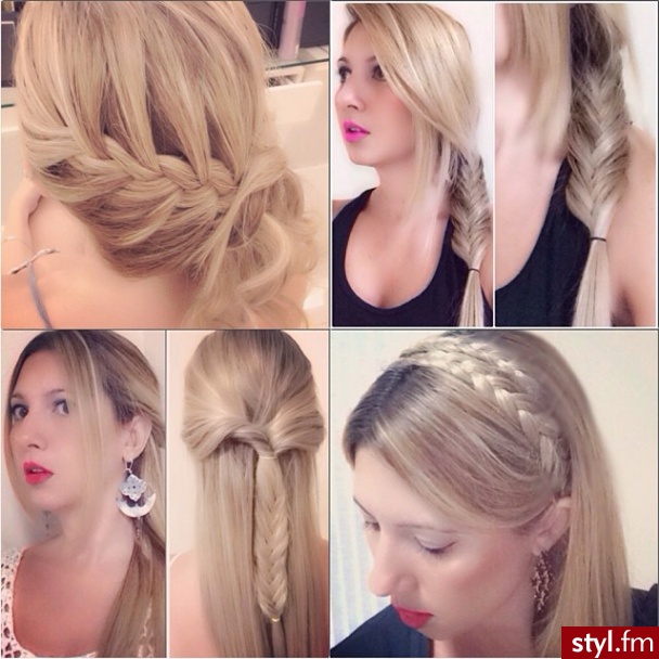 Blond Warkocze Proste Na co dzień Długie Fryzury