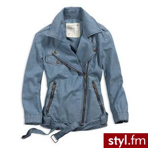 Womens AE Chambray Moto Jacket - Chambray Blue - Polyvore. Pobrano ze strony: http://www.polyvore.com/womens_ae_chambray_moto_jacket/thing?id=13726155 - Pozostałe Ciuchy Moda