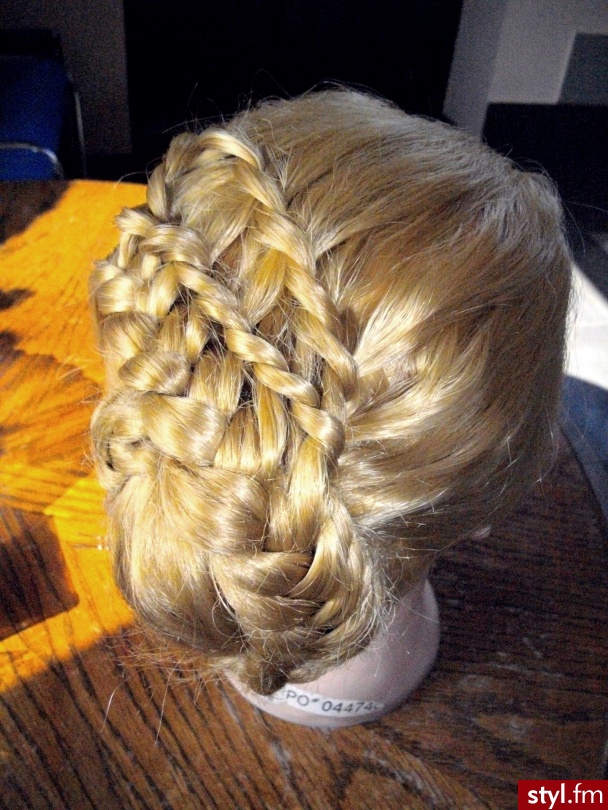 Blond Warkocze Proste Wieczorowe Długie Fryzury
