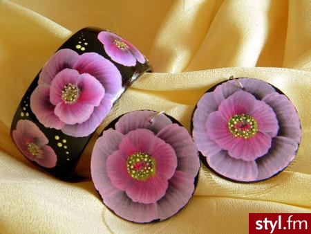 bizuteria drewniana malowana farbkami....mojego wykonania. - Pozostałe Dodatki Moda