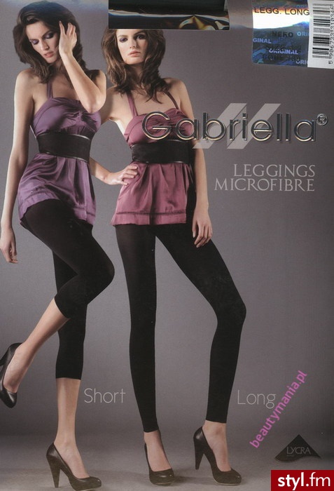LONG legginsy Gabriella Czarny - Leginsy Spodnie Moda