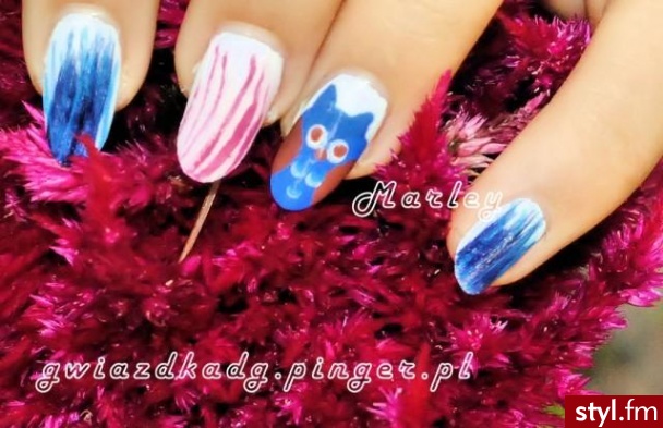 owl nails - Migdałki Naturalne Paznokcie