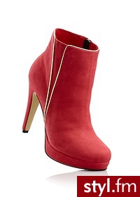 Bonprix Botki czerwony chili 972540_25192 - Botki Buty Moda