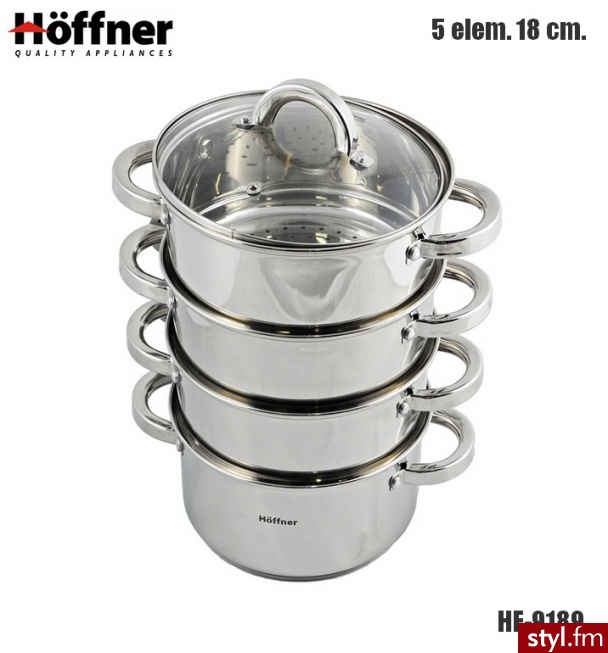 HOFFNER Garnek do gotowania na parze 18cm 5 el HF9189 - Pozostałe Biżuteria Moda
