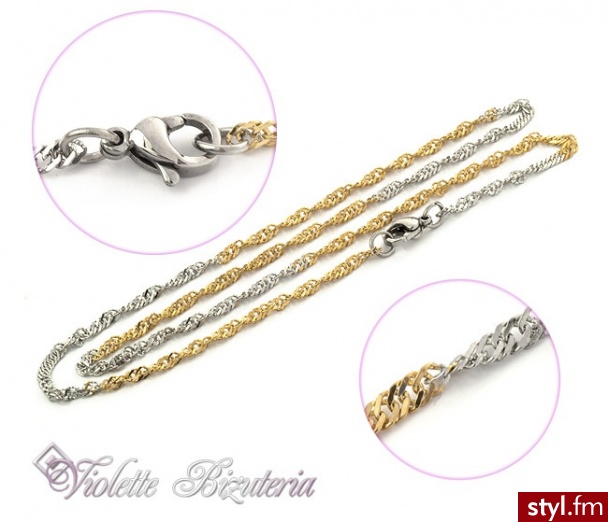 Violette Łańcuszek Singapur Stal Szlachetna 316L nr.kat3818 - Łańcuszki Biżuteria Moda