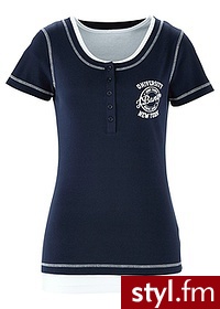 Bonprix Długi top + shirt (2 części) 950744_22303 - Bluzki Ciuchy Moda