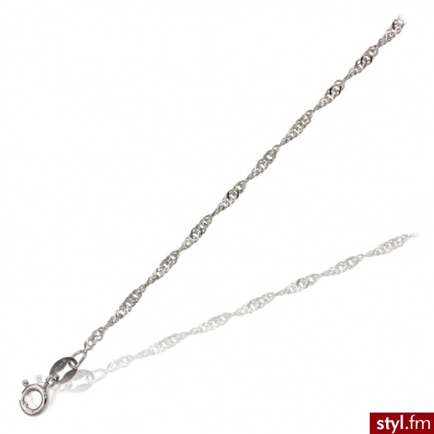 Srebrny Łańcuszek Singapur 45 cm;  szerokość 2 mm - Łańcuszki Biżuteria Moda