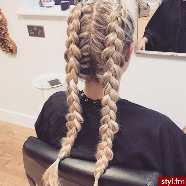 Blond Warkocze Proste Na co dzień Długie Fryzury