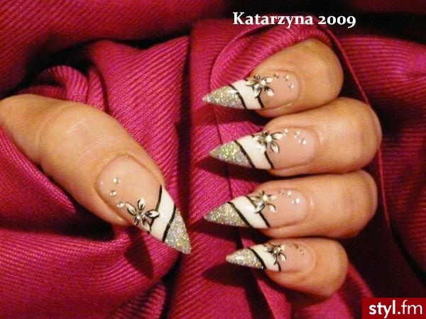 Tips+ Żel French+ Brokat+ Farbki Akrylowe+ Cyrkonie. www.swiatpaznokci.com - Paznokcie