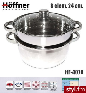 Hoffner Garnek Do Gotowania Na Parze 24cm 3 el Hf4070G - Pozostałe Biżuteria Moda