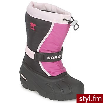 Sorel Buty Dziecko  Flurry Tp CzARNY-RóżOWY - Kozaki Buty Moda