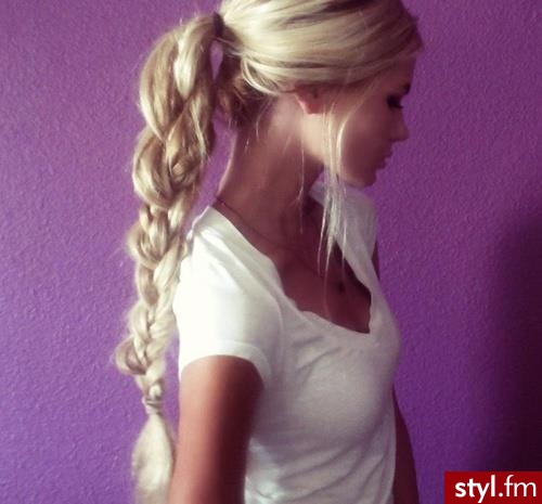 Blond Warkocze Proste Na co dzień Długie Fryzury