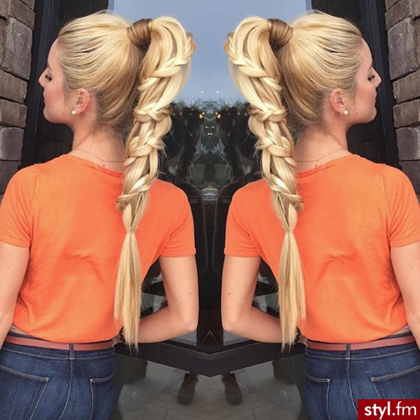 Blond Warkocze Proste Na co dzień Długie Fryzury