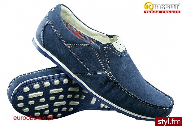KRISBUT Obuwie Casual Półbuty KR-4390-2-K Granatowe Granat Mokasyny - Półbuty Buty Moda