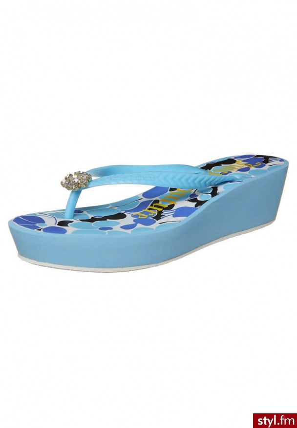 Juicy Couture IRENA Japonki kąpielowe niebieski J482089 - Klapki Buty Moda