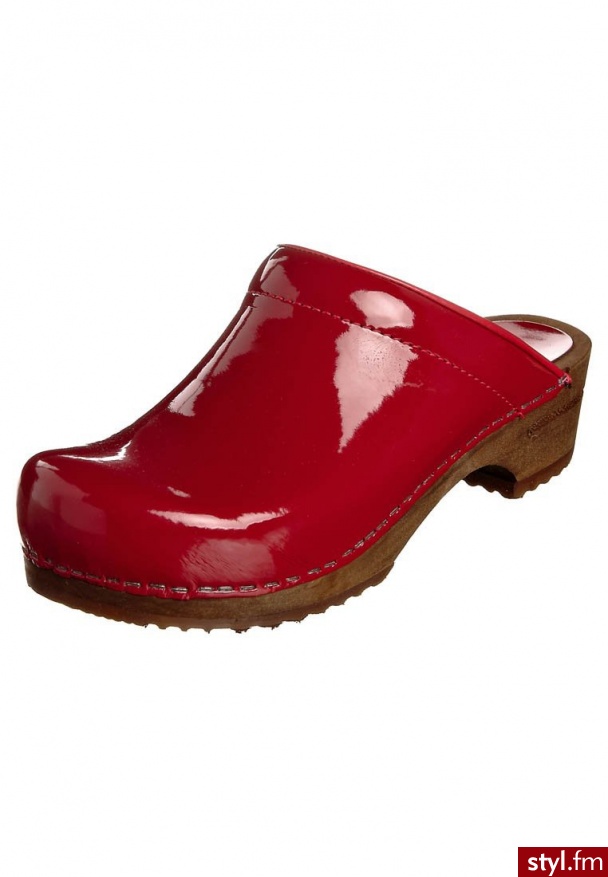 Sanita CLASSIC PATENT OPEN Drewniaki i Chodaki czerwony - Pozostałe Buty Moda