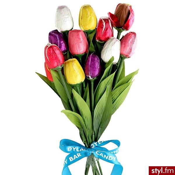 Niezwykły bukiet czekoladowych tulipanów, idealny na Dzień Matki od DylansCandyBar - 60$ - Gadżety Inne Moda