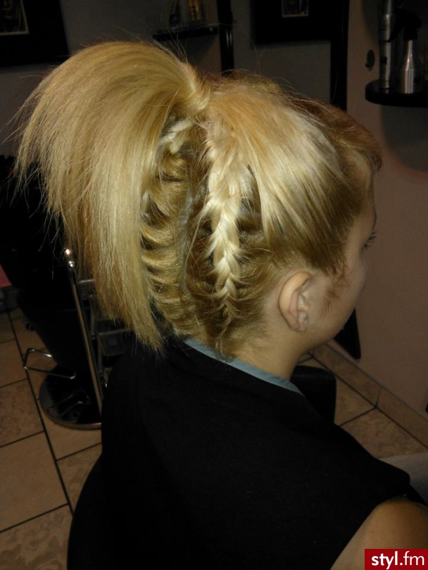 Blond Warkocze Proste Na co dzień Średnie Fryzury